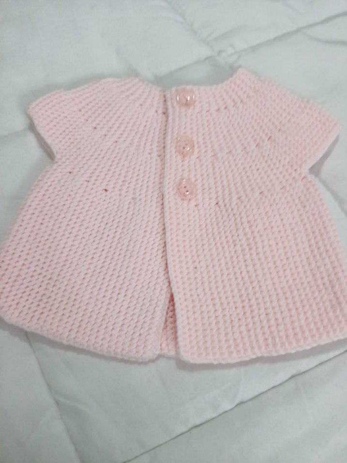 Kız Çocuk Pembe Kısa Kollu Örgü yelek - Görsel 2