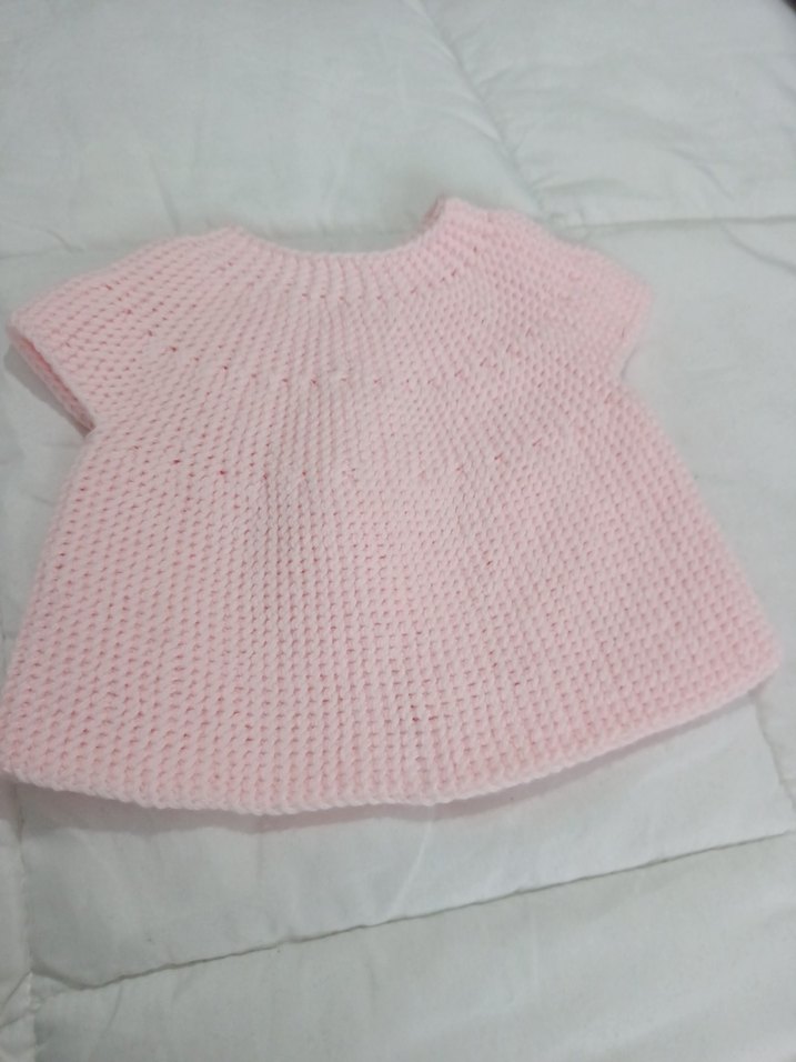 Kız Çocuk Pembe Kısa Kollu Örgü yelek - Görsel 3