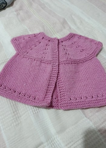 Kız Çocuk Pembe Triko yelek - Görsel 2