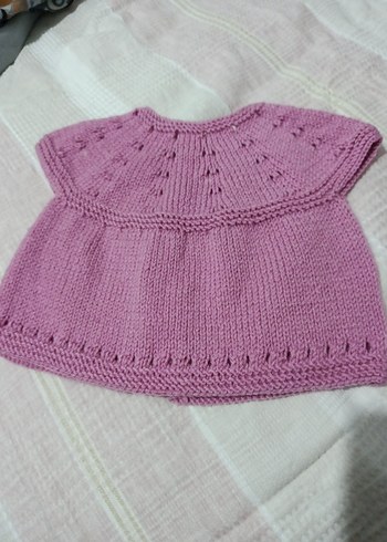 Kız Çocuk Pembe Triko yelek - Görsel 3