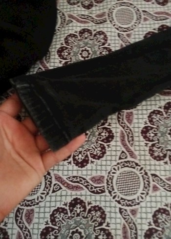 s Beden Siyah Midi Boy Dantel Detaylı Kot