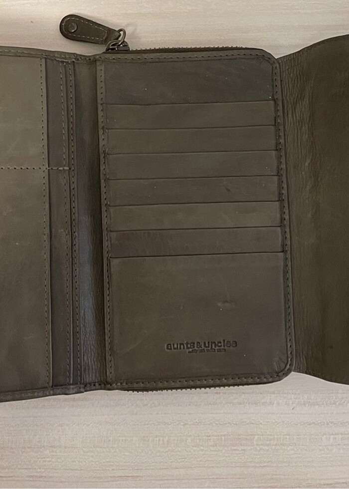 aunts & uncles kahverengi deri cüzdan - Görsel 3