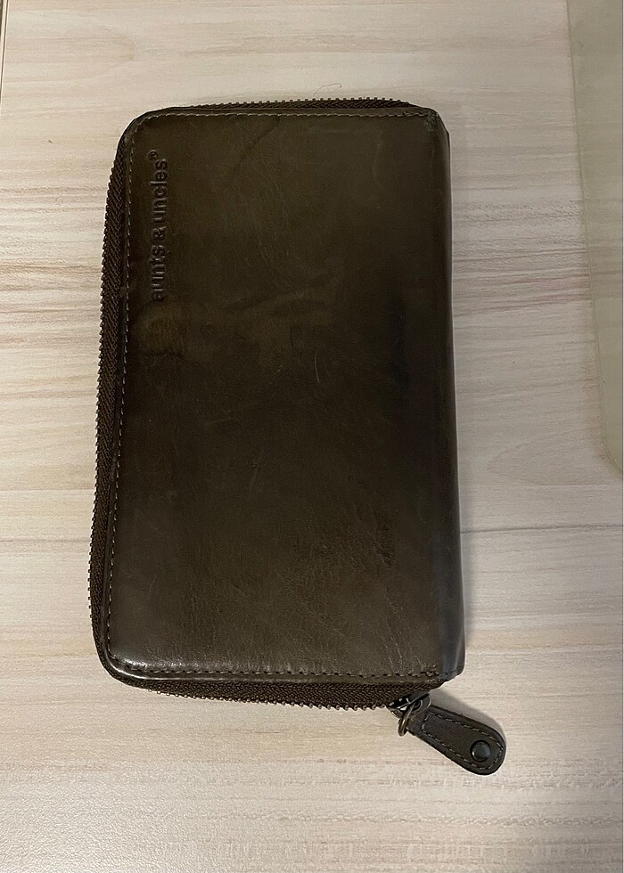 aunts & uncles kahverengi deri cüzdan - Görsel 2