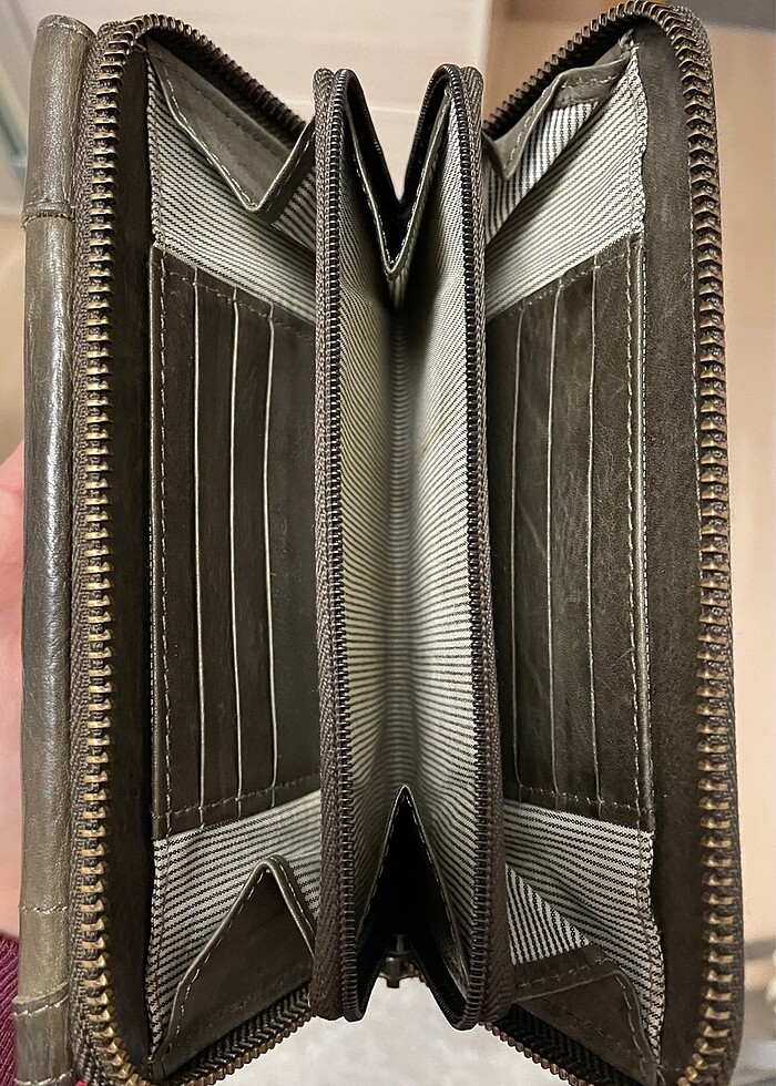 aunts & uncles kahverengi deri cüzdan - Görsel 4