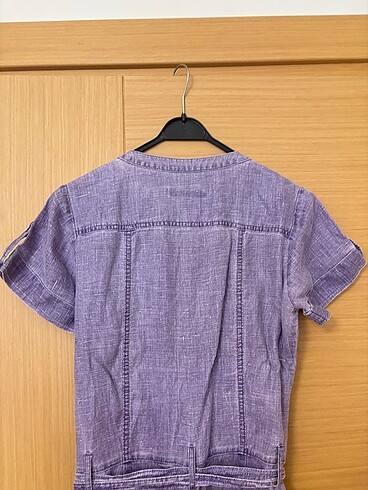 Mor renkli uzun tulum - Görsel 7