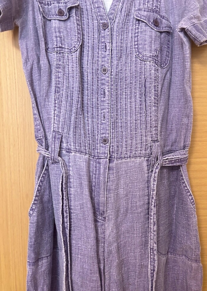 Mor renkli uzun tulum - Görsel 5