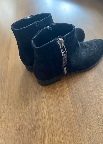 Siyah Süet  Dolgu Topuk Bot - Görsel 2