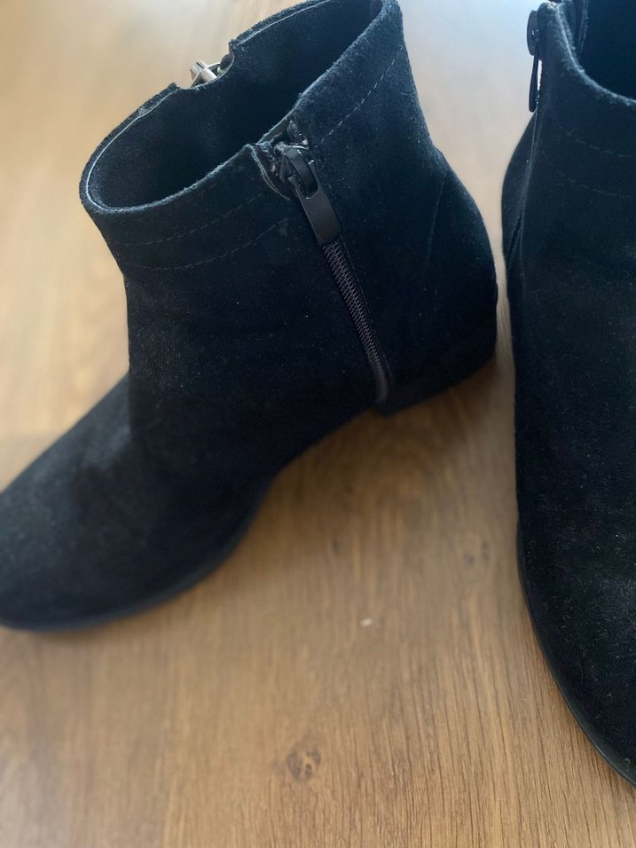 Siyah Süet  Dolgu Topuk Bot - Görsel 3