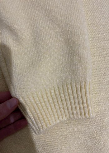 Sarı Triko Kadın Sweatshirt - Görsel 2