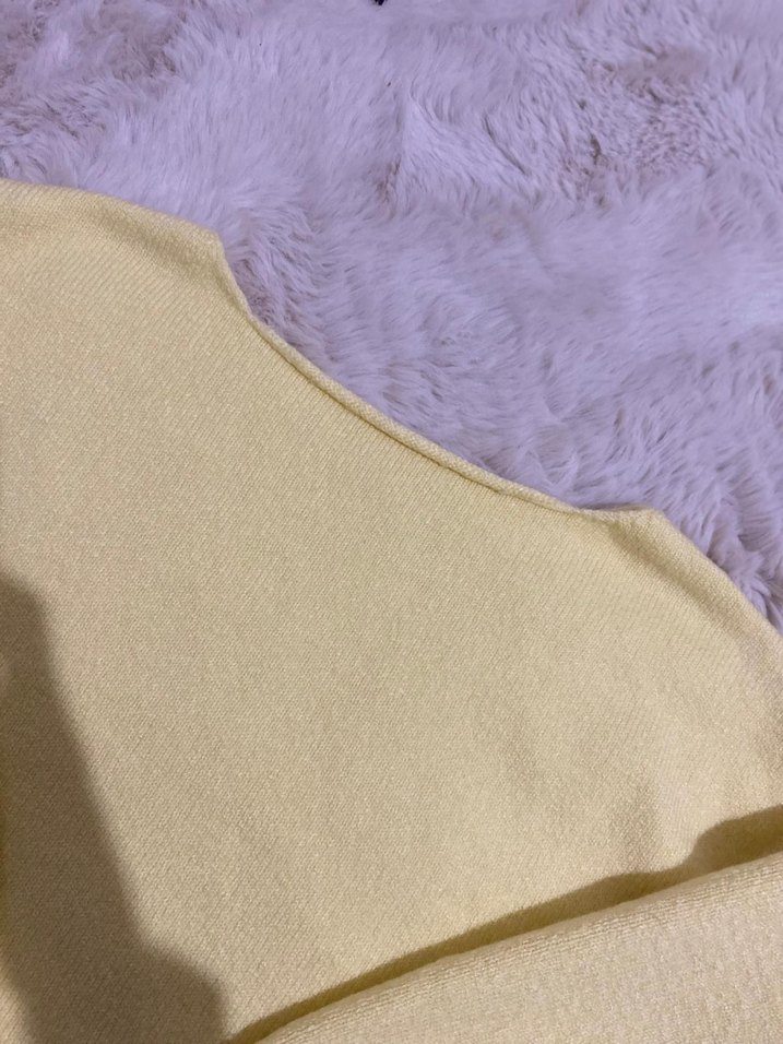 Sarı Triko Kadın Sweatshirt - Görsel 3