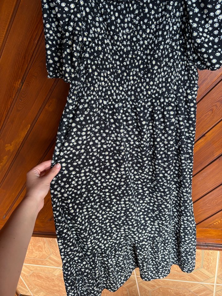 Kadın Siyah Pileli Uzun Elbise - Görsel 3