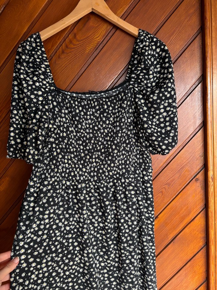 Kadın Siyah Pileli Uzun Elbise - Görsel 4