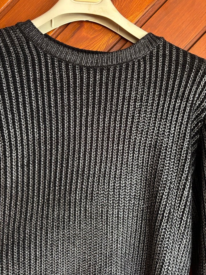 Gri Kadın Triko Uzun Kollu Kazak - Görsel 3