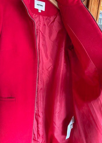 Fermuarlı Kırmızı Kaban - Görsel 4