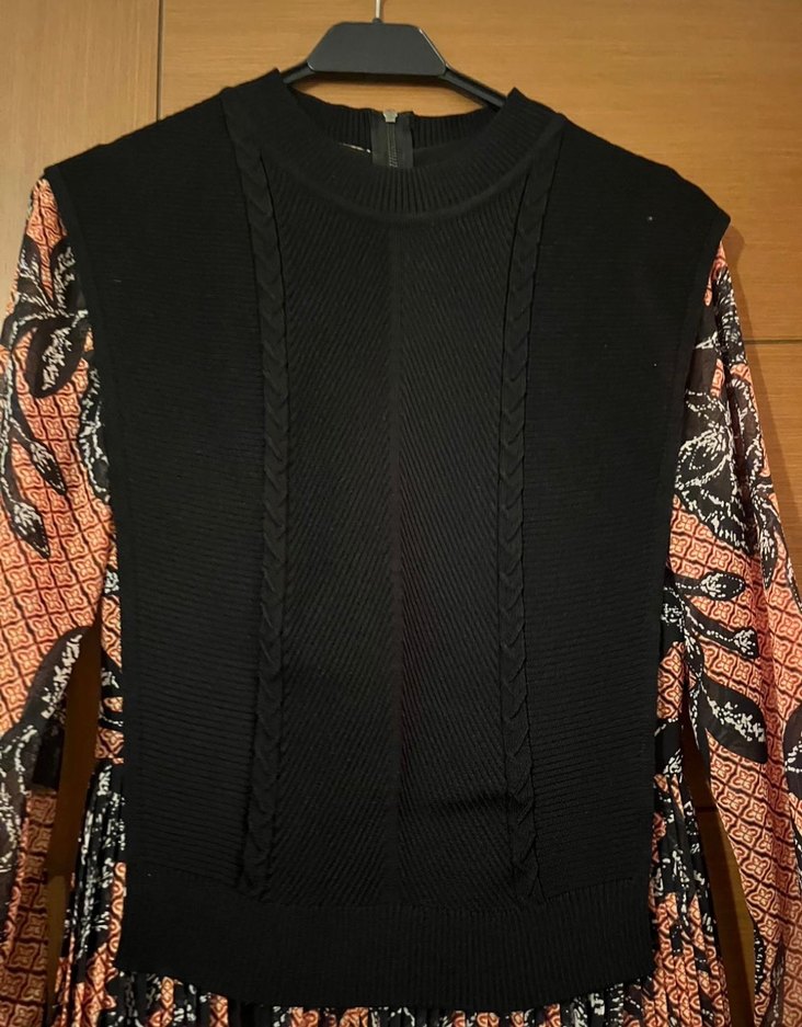 Uzun Pilili Desenli Kadın Elbise - Görsel 2