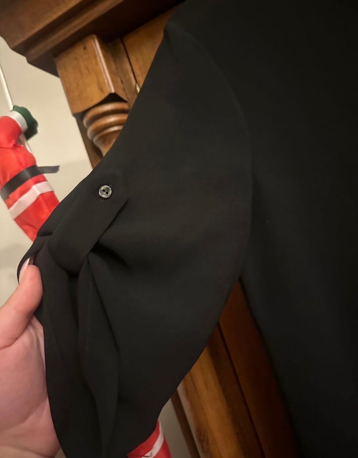 Düğmeli Siyah Gömlek Elbise - Görsel 4