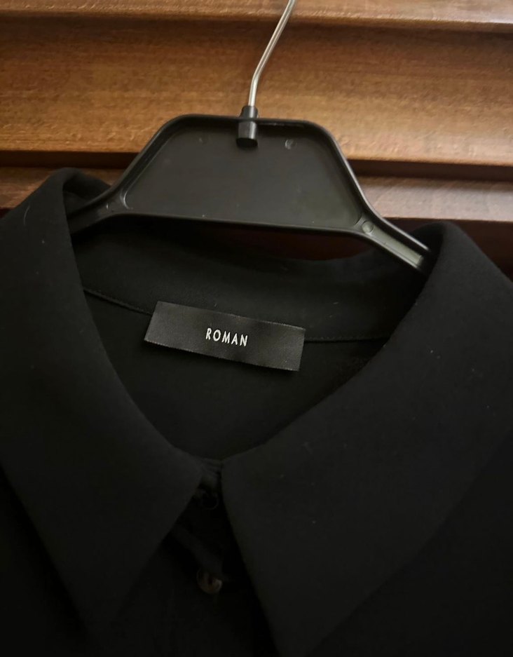 Düğmeli Siyah Gömlek Elbise - Görsel 3