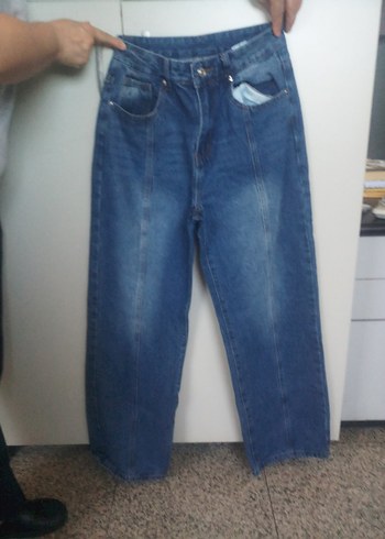 Mavi Rahat Kesim Midi Denim Kadın Pantolon