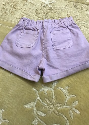 Mor Pamuklu Rahat Kesim Kız Şortu - Görsel 3