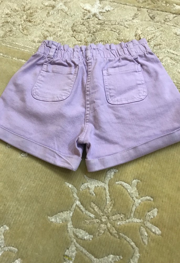 Mor Pamuklu Rahat Kesim Kız Şortu - Görsel 3