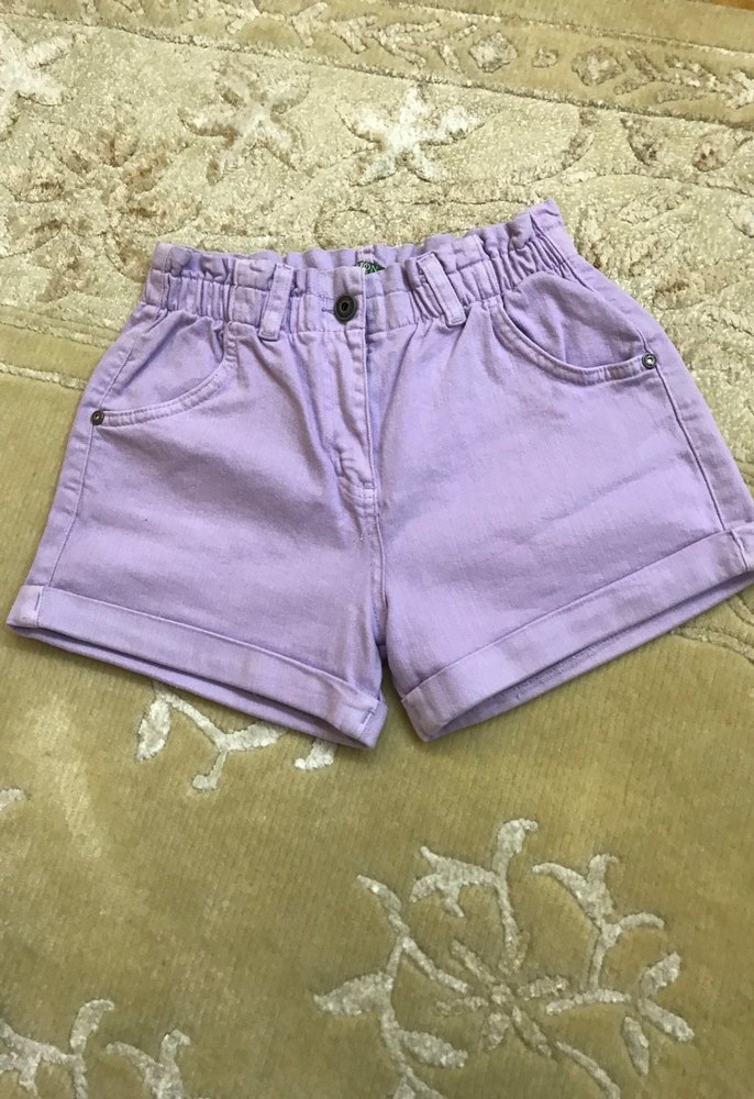 Mor Pamuklu Rahat Kesim Kız Şortu - Görsel 2