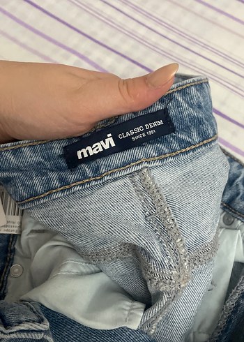 28 Beden Mavi Kadın Midi Boy Denim Pantolon