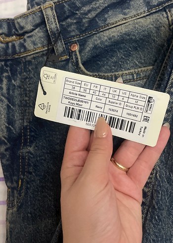 38 Beden Düğmeli Regular Fit Midi Denim Kadın Jean