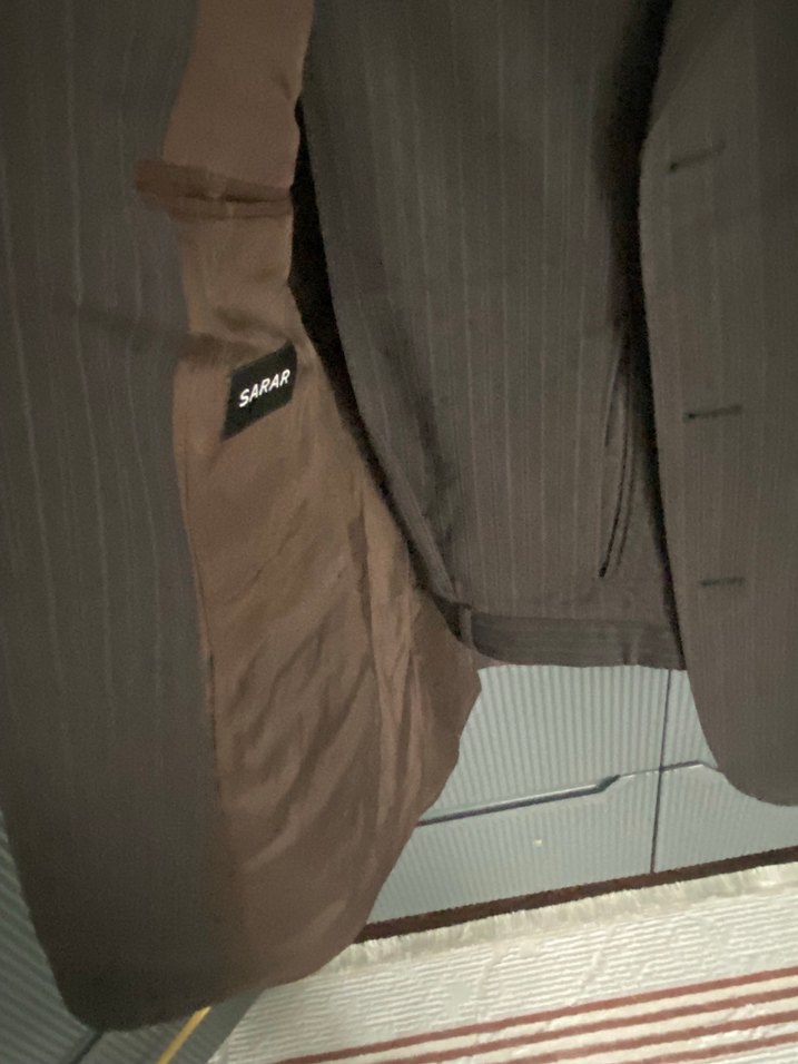 Düğmeli Koyu Kahverengi Erkek Takım Elbise - Görsel 2