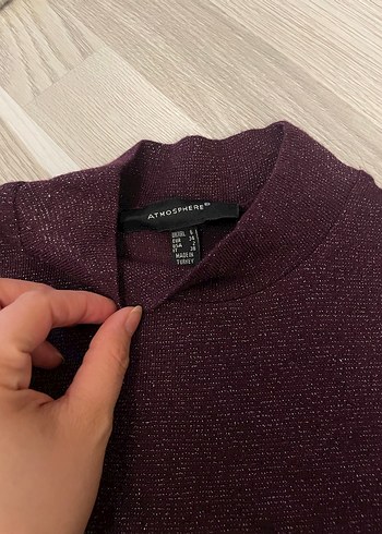 Bordo Parlak Yarım Boğazlı Kadın Kazak