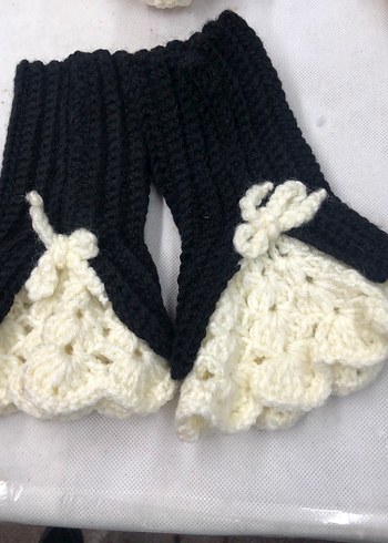 Kırmızı Bohem Örgü Kadın Eldiveni - Görsel 2