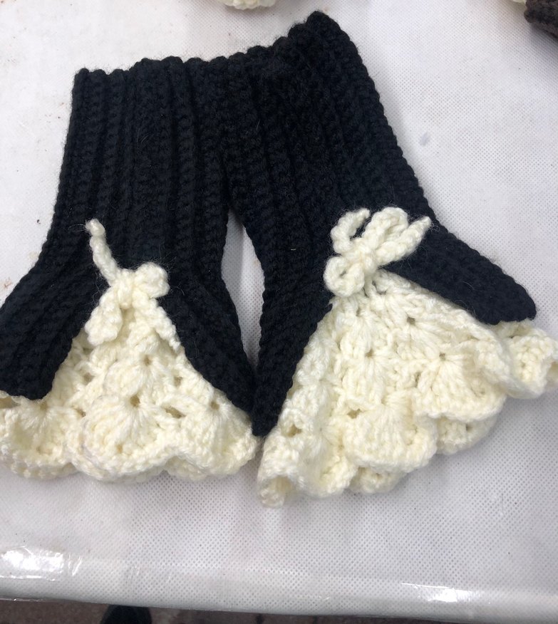 Kırmızı Bohem Örgü Kadın Eldiveni - Görsel 2