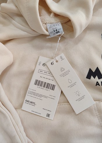Zara Kapüşonlu krem Erkek Takım