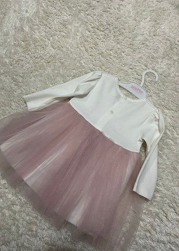 Dantel Detaylı Pembe Kız Çocuk Uzun Kollu Elbise - Görsel 3