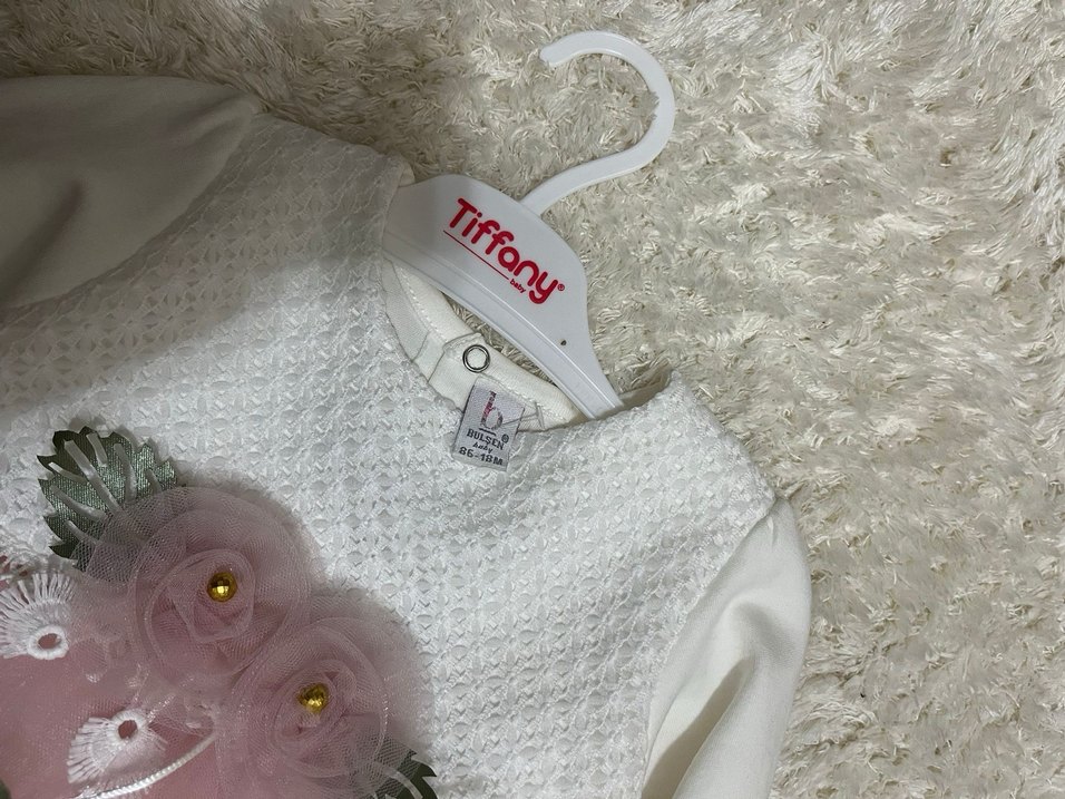 Dantel Detaylı Pembe Kız Çocuk Uzun Kollu Elbise - Görsel 4