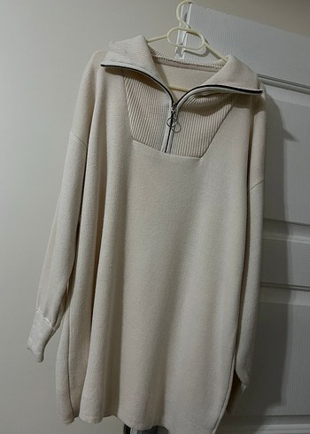 Beyaz Rahat Kesim Kadın Sweatshirt - Görsel 4