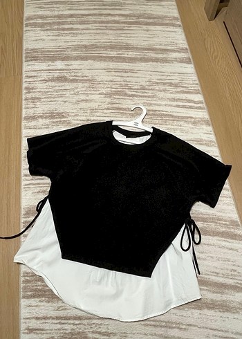 Siyah Bağcıklı Mini Kadın Bluz - Görsel 5