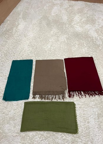 Kadın Çok Renkli Püsküllü Bohem Şal 4 adet - Görsel 2