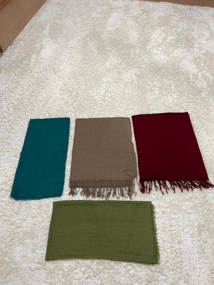 Kadın Çok Renkli Püsküllü Bohem Şal 4 adet - Görsel 2