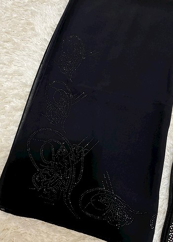 Siyah Payetli Kadın Şal - Görsel 4