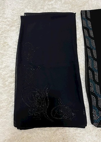 Siyah Payetli Kadın Şal - Görsel 3