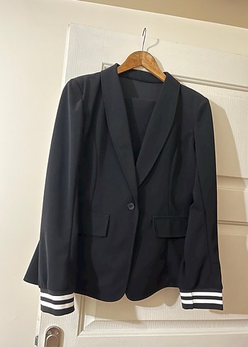 Siyah Kadın Midi Boy Blazer Ceket - Görsel 4