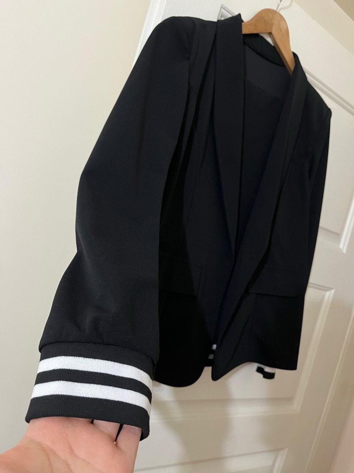 Siyah Kadın Midi Boy Blazer Ceket - Görsel 2