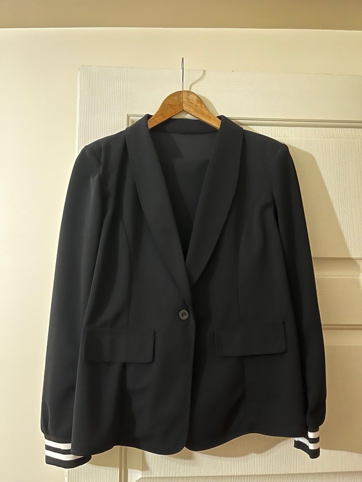 Siyah Kadın Midi Boy Blazer Ceket - Görsel 3