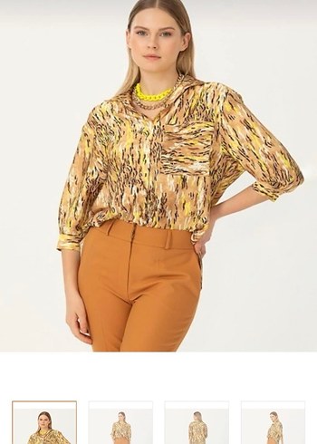 Bohem Tarzı Düğmeli Kısa Kollu Kadın Gömlek - Görsel 5