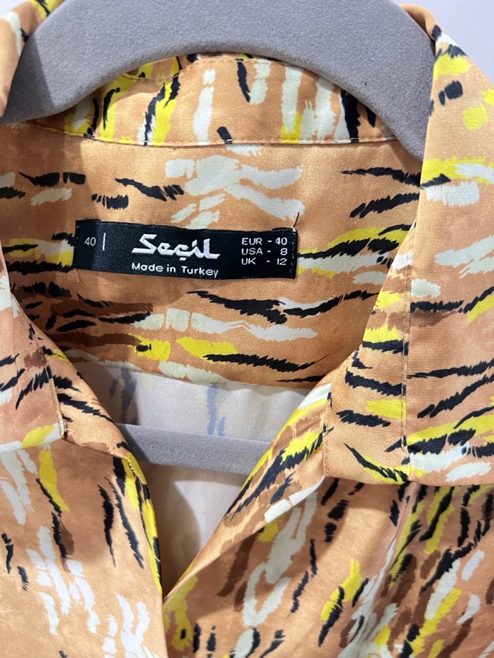 Bohem Tarzı Düğmeli Kısa Kollu Kadın Gömlek - Görsel 2