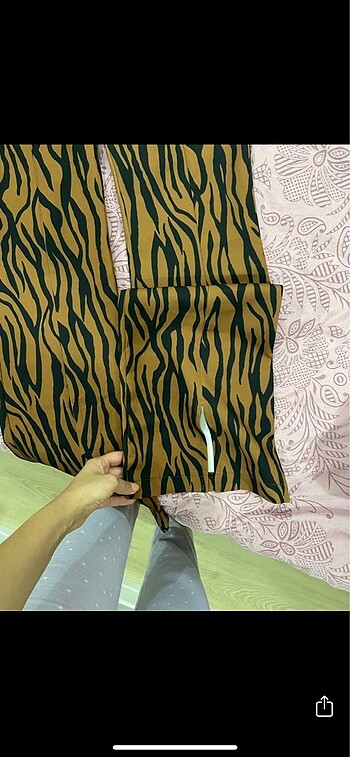 s Beden kahverengi Renk Trendyolmilla zebra desenli pantolon