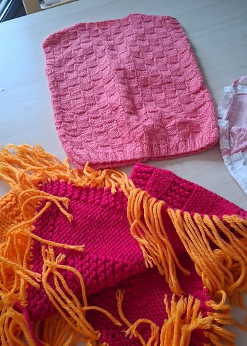 Renkli Örgü Kız Panço Püsküllü - Görsel 9