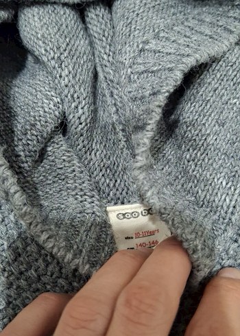 Kız Çocuk Gri Triko Boğazlı Pelerin - Görsel 5