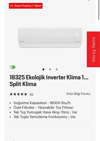  Arçelik Klima İnverter ++18