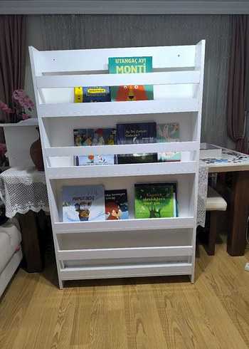 Beden Beyaz Çocuk Kitaplık Rafı